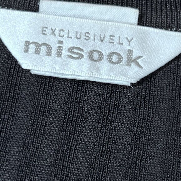 Exclusively Misook Cardigan Jacket XS Black Knit Tribal Geometric Trim Loop - Picture 10 of 16